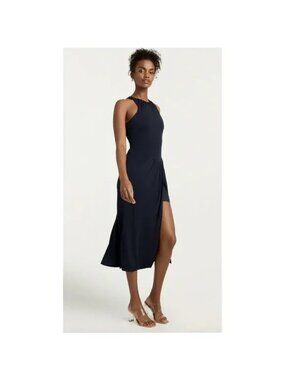 NEW Cinq a Sept Lezlie Dress Womens 2 Minimalist Luxury Elegant Dark Blue